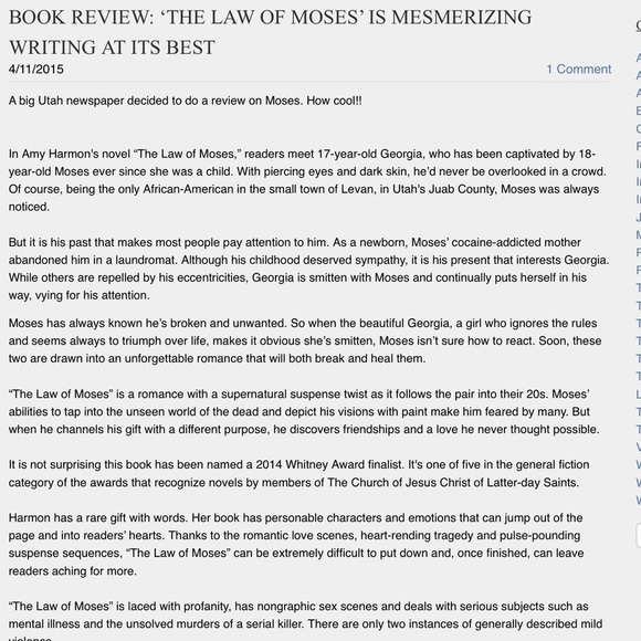 The Law of Moses by Amy Harmon NY Times Best selling Author New without tags - Picture 4 of 5